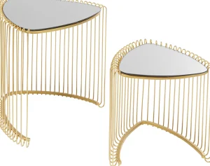 KARE Design Bijzettafel Wire Triangle Gold (Set Van 2)