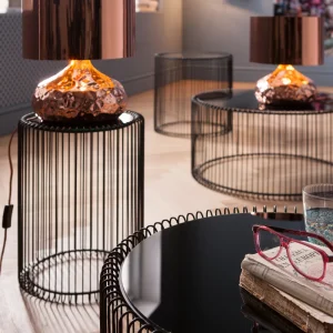 KARE Design Bijzettafel Wire Zwart (2-delig) Ø44cm