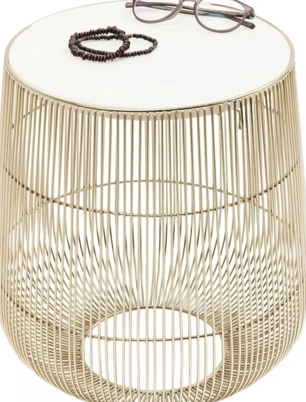 KARE Design Bijzettafel Wit Marmeren Messing Ø32cm