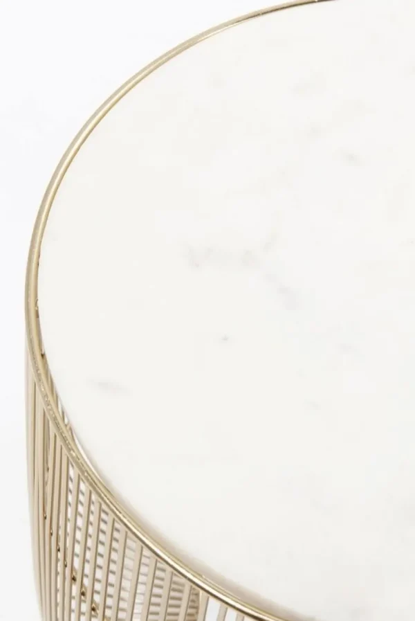 KARE Design Bijzettafel Wit Marmeren Messing Ø32cm