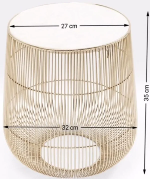 KARE Design Bijzettafel Wit Marmeren Messing Ø32cm