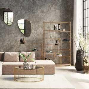 KARE Design Boekenkast Loft Goud 100x115cm