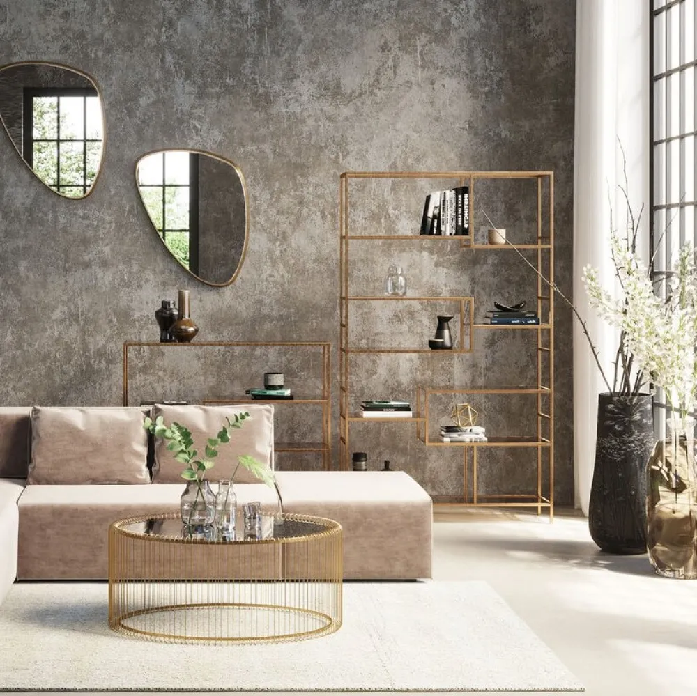 boekenkast_loft_goud_xcm_0-3.webp KARE Design Boekenkast Loft Goud 100x115cm