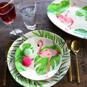 KARE Design Bord Flamingo Holidays Oval 40cm