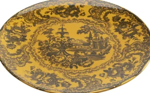 KARE Design Bord Sakura Geel Ø27cm