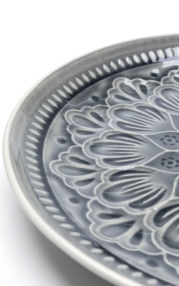 KARE Design Bord Sicilia Mandala Grijs Ø27cm