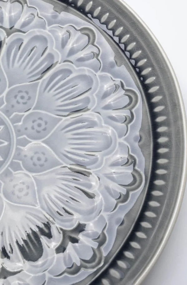 KARE Design Bord Sicilia Mandala Grijs Ø27cm