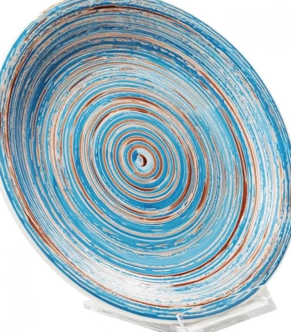 KARE Design Bord Swirl Blauw Ø19cm