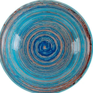 KARE Design Bord Tief Swirl Blauw Ø21cm