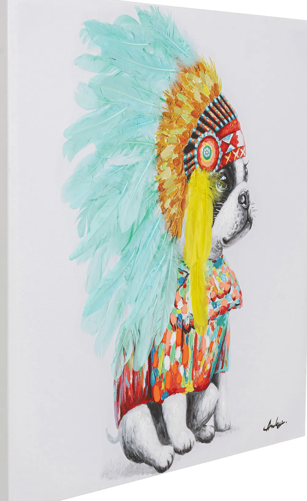 canvas_headdress_dog_xcm_1.webp KARE Design Canvas Headdress Dog 80x80cm