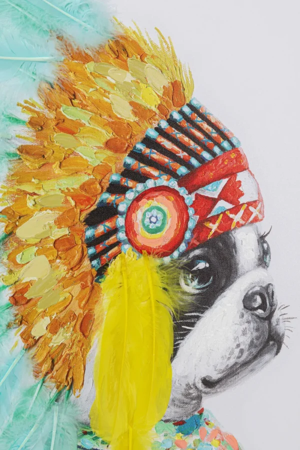 KARE Design Canvas Headdress Dog 80x80cm