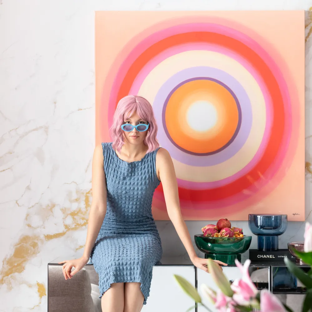 canvas_tendency_circle_pink_xcm_0.webp KARE Design Canvas Tendency Circle Pink 120x120cm