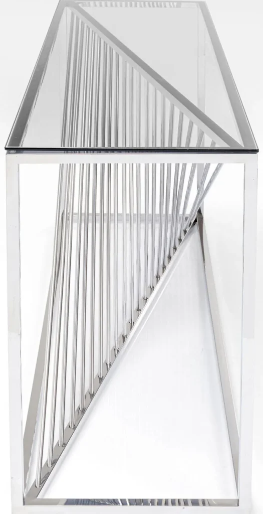 KARE Design Console Laser Zilver Helder Glas 120x40cm
