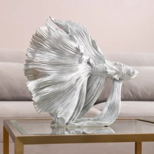 KARE Design Decofiguur Betta Fish Zilver Klein