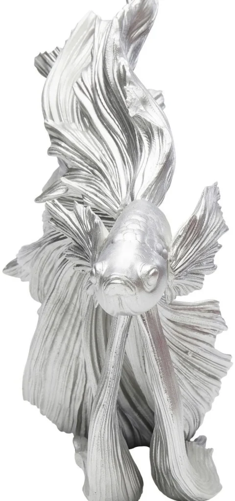KARE Design Decofiguur Betta Fish Zilver Klein
