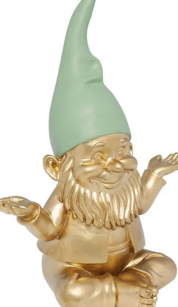 KARE Design Decofiguur Dwerg Meditatie Goud Groen 19cm