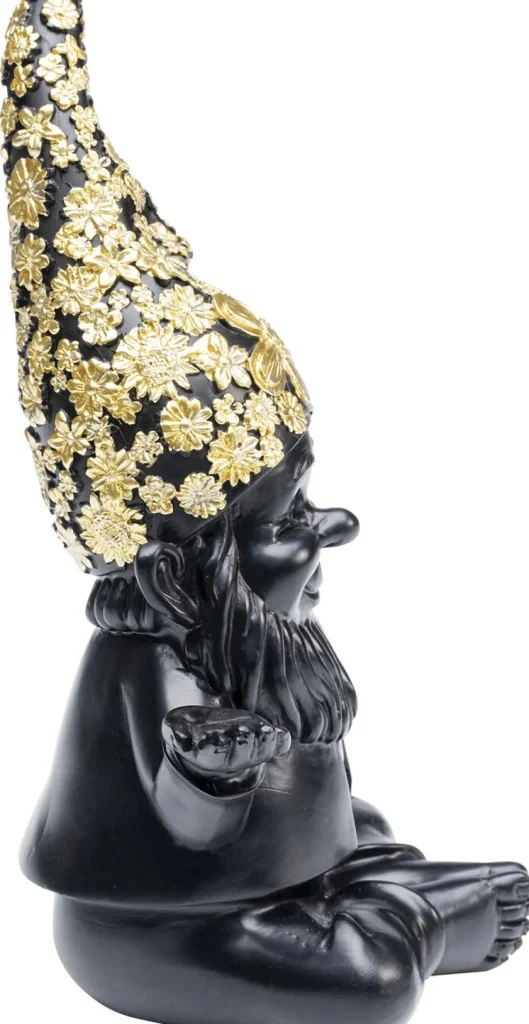 KARE Design Decofiguur Dwerg Meditatie Zwart Goud 19cm