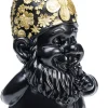 KARE Design Decofiguur Dwerg Staand Zwart Goud 46cm