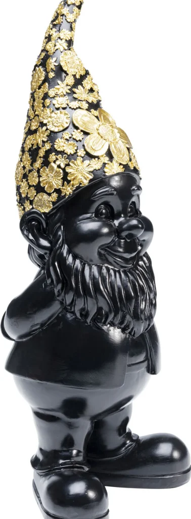 KARE Design Decofiguur Dwerg Staand Zwart Goud 30cm