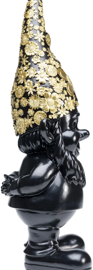 KARE Design Decofiguur Dwerg Staand Zwart Goud 61cm