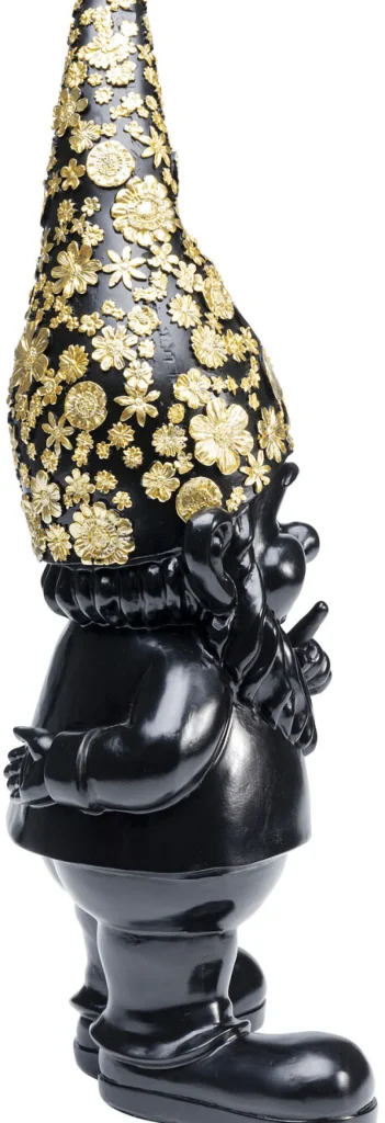 KARE Design Decofiguur Dwerg Staand Zwart Goud 46cm