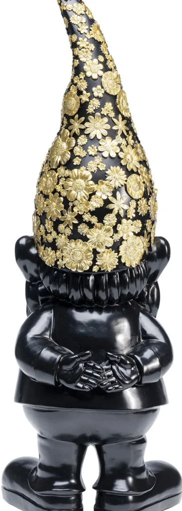KARE Design Decofiguur Dwerg Staand Zwart Goud 61cm