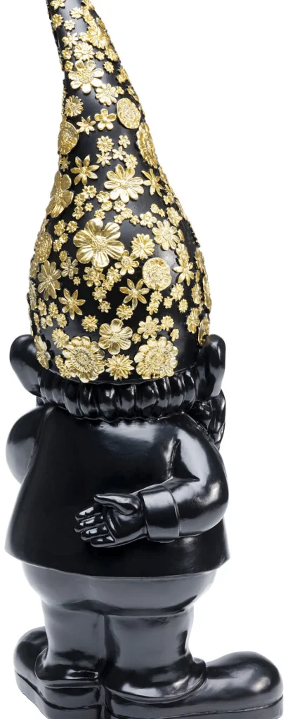 KARE Design Decofiguur Dwerg Staand Zwart Goud 46cm