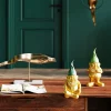 KARE Design Decofiguur Dwerg Zittend Goud Groen 19cm