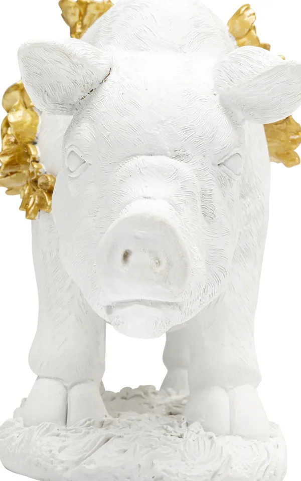 KARE Design Decofiguur Flower Pig Wit 21cm