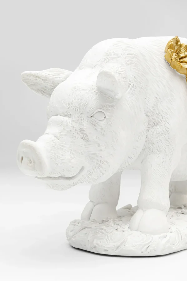 KARE Design Decofiguur Flower Pig Wit 21cm