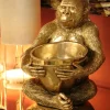 KARE Design Decofiguur Gorilla Holding Bowl Goud