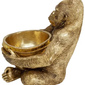 KARE Design Decofiguur Gorilla Holding Bowl Goud