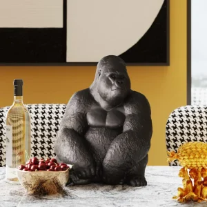 KARE Design Decofiguur Gorilla Side Medium Zwart