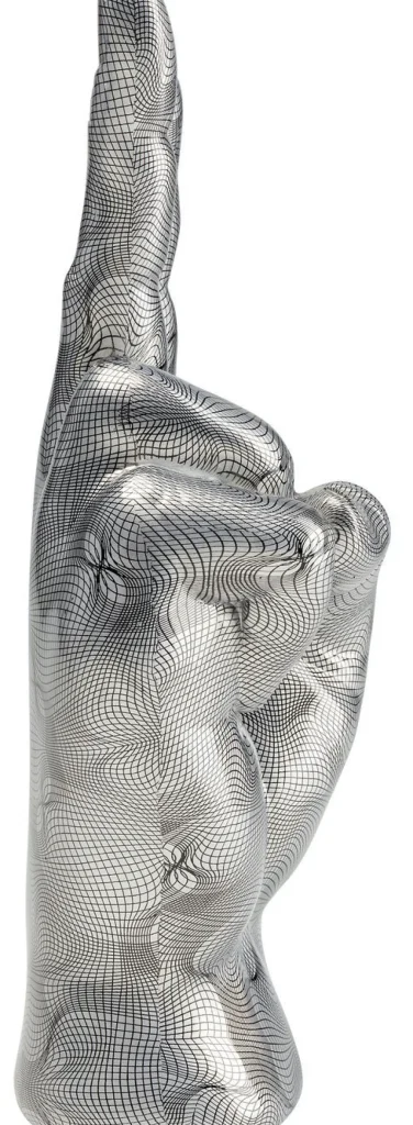 KARE Design Decofiguur Hand Victory Grijs