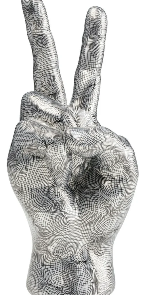 KARE Design Decofiguur Hand Victory Grijs