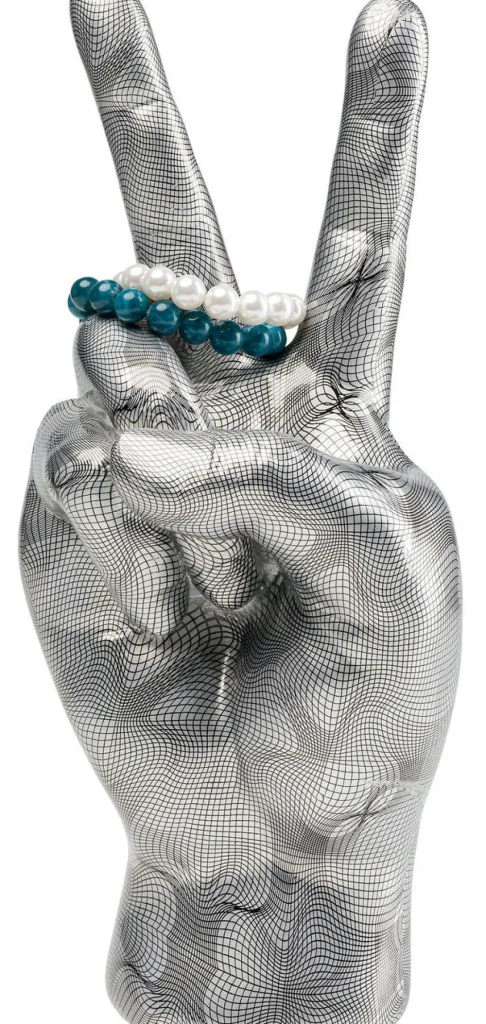 KARE Design Decofiguur Hand Victory Grijs