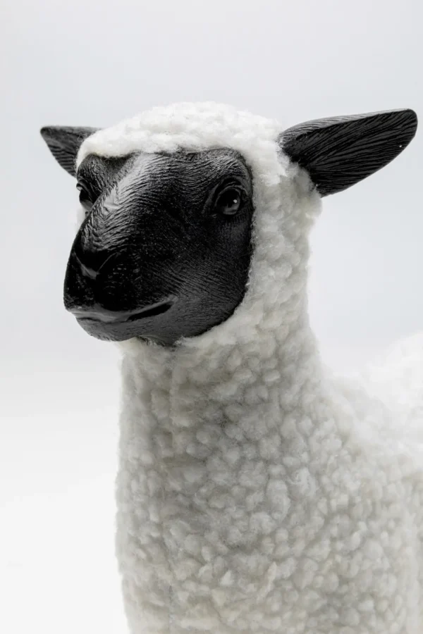 KARE Design Decofiguur Happy Sheep Wool White 28cm