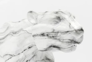 KARE Design Decofiguur Leopard Marmer 129cm