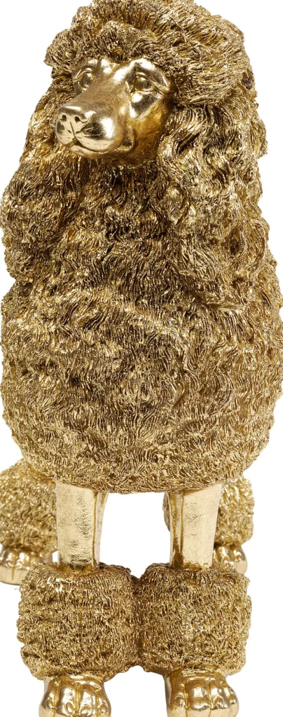 KARE Design Decofiguur Mrs Poodle Gold 34cm
