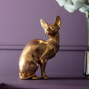 KARE Design Decofiguur Sitting Cat Audrey Gold 27cm