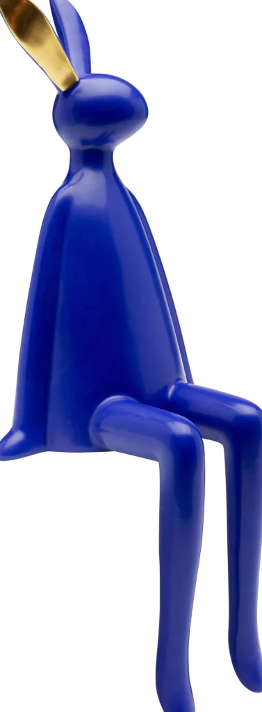 KARE Design Decofiguur Sitting Rabbit Blue 35cm