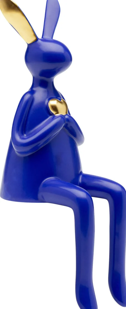 KARE Design Decofiguur Sitting Rabbit Heart Blue 29cm