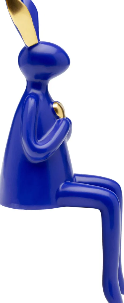KARE Design Decofiguur Sitting Rabbit Heart Blue 29cm