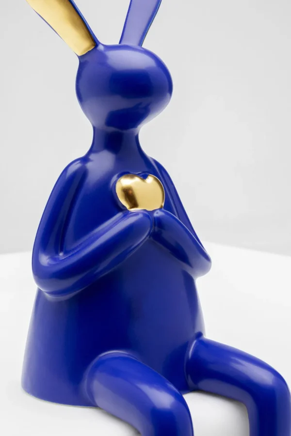 KARE Design Decofiguur Sitting Rabbit Heart Blue 29cm