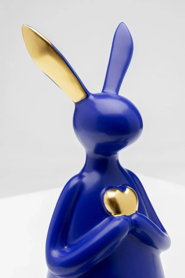 KARE Design Decofiguur Sitting Rabbit Heart Blue 29cm