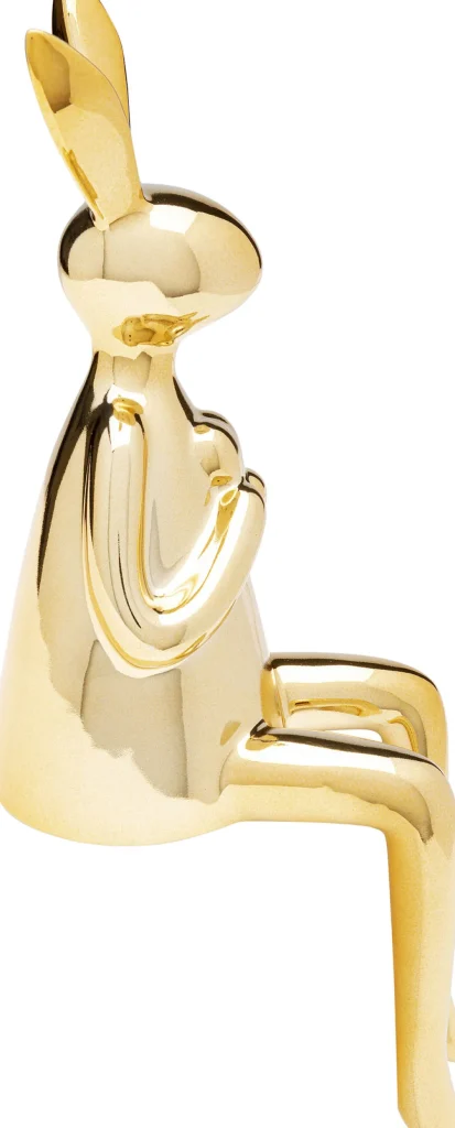 KARE Design Decofiguur Sitting Rabbit Heart Gold 29cm