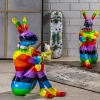 KARE Design Decofiguur Sitting Rabbit Regenboog 80cm
