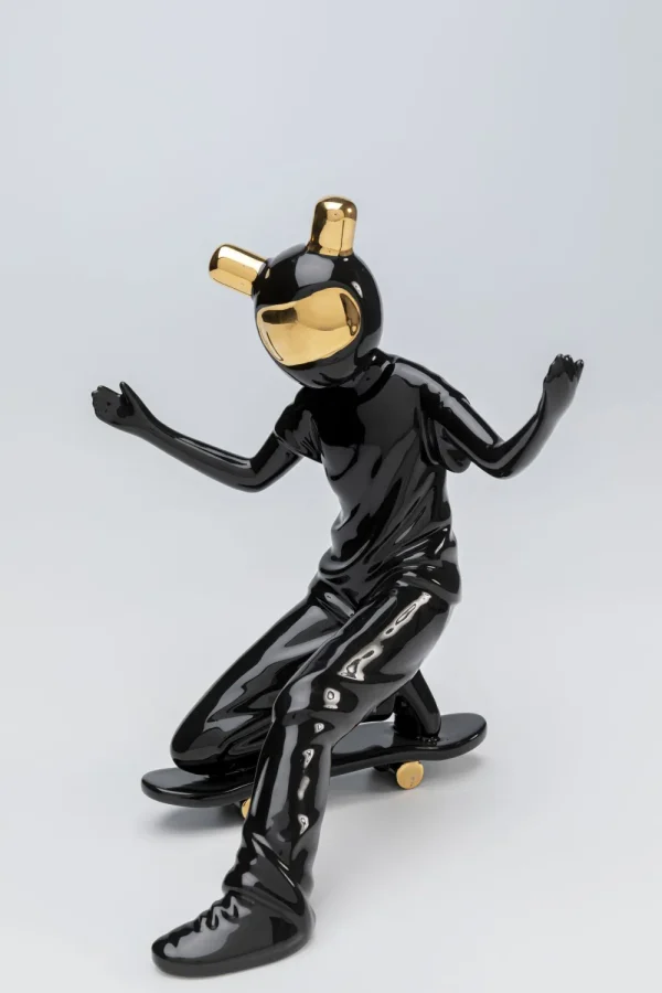 KARE Design Decofiguur Skating Astronaut Black 21cm