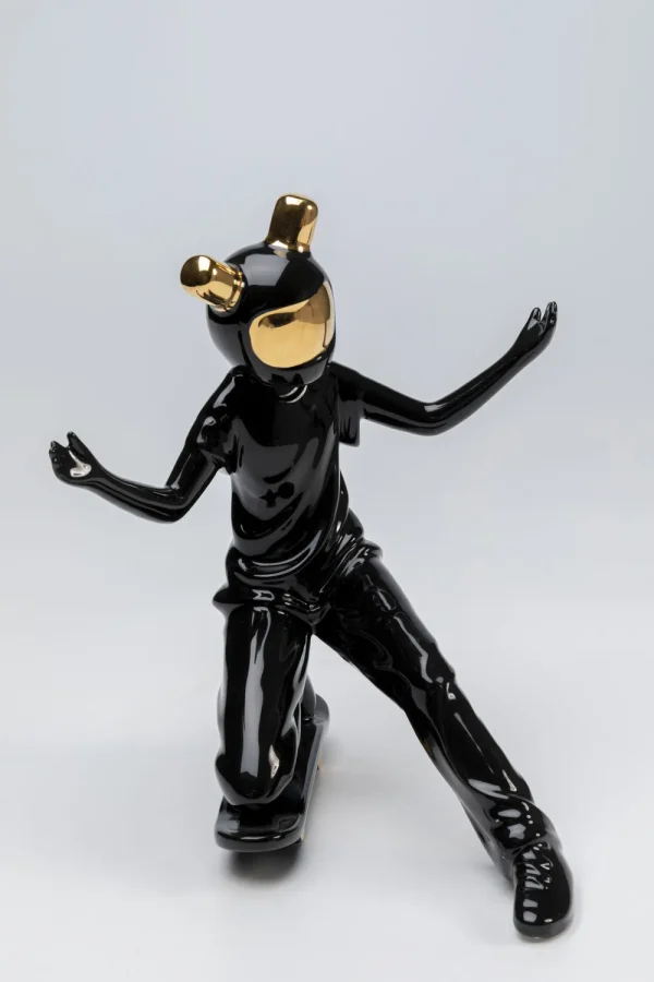 KARE Design Decofiguur Skating Astronaut Black 21cm