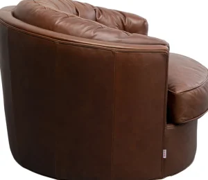 KARE Design Draaibare Fauteuil Music Hall Leather Brown